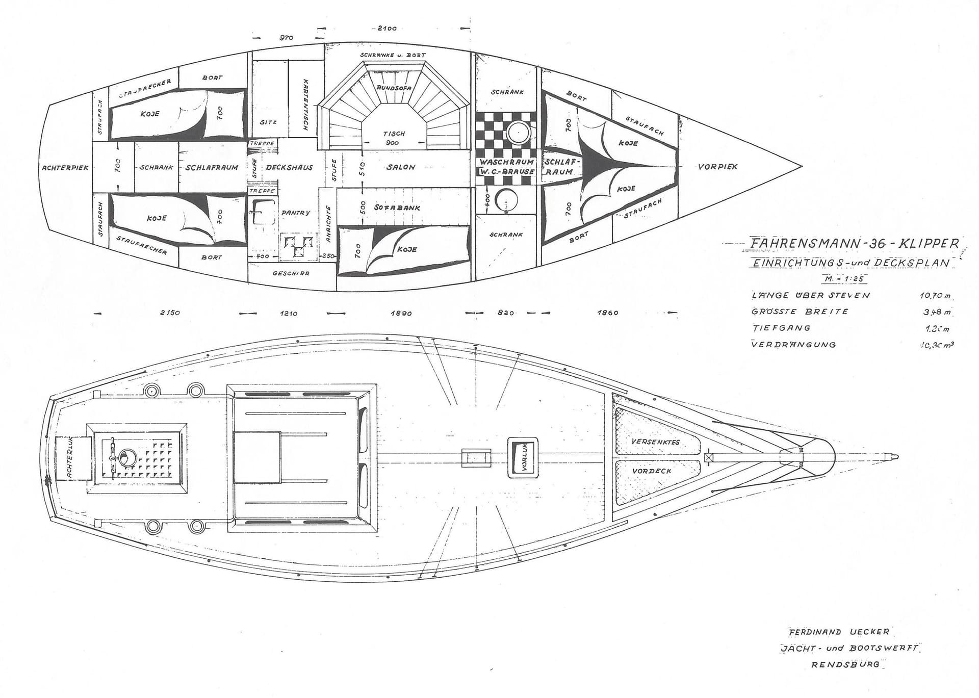 Uecker Yacht- und Bootsbau Rendsburg Fahrensmann 36 gebraucht - Detail 2