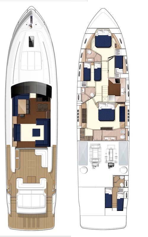 Princess Yachts V78 - Deck View Princess Yachts V78 - Deck View