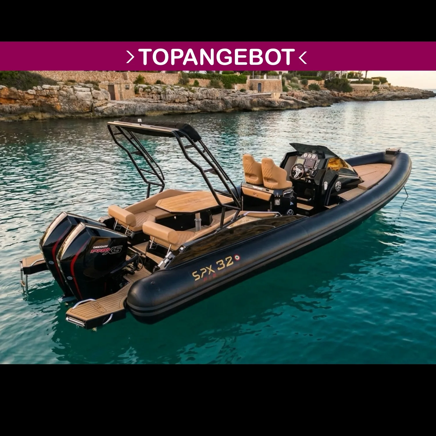 SPX RIB 32 Dinette + Mercury 2x 300 HP – Demonstration Boat neu - Foto 1